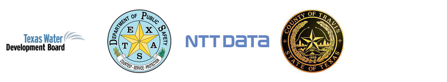 logos - texas water development board, Texas DPS, NTT Data, Travis County